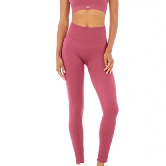 ALO Yoga Pants - ALO Yoga Ribbed Pink Leggings